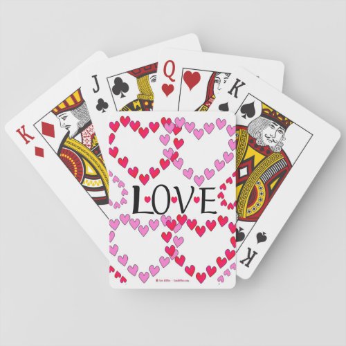 Tiny Hearts Pink Red LOVE Playing Cards