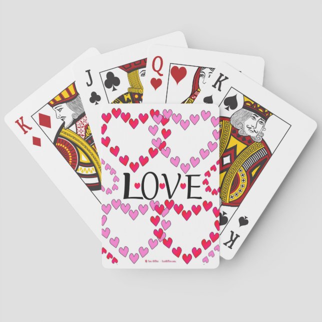 Tiny Hearts Pink Red LOVE Poker Cards (Back)