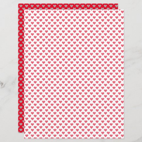 Tiny Hearts Red White Scrapbook Paper