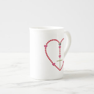 Tiny hearts Rosary Bone China Mug