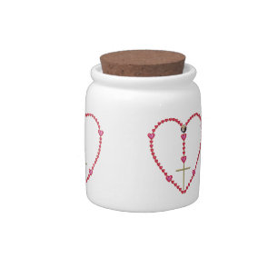 Tiny hearts Rosary Candy Jar