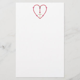 Tiny hearts Rosary Stationery