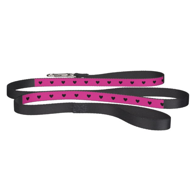 Tiny Hearts Valentine's Day Black and White Pet Leash (Full)