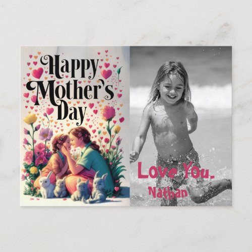  Tiny Hearts Whimsical Mothers Day Photo AP72 Holiday Postcard