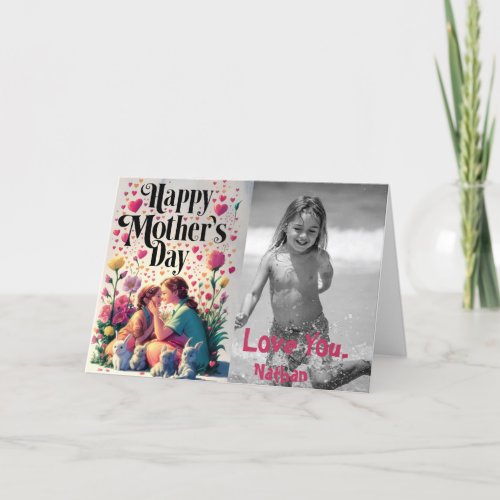  Tiny Hearts Whimsical Mothers Day Photo  AP72 Thank You Card