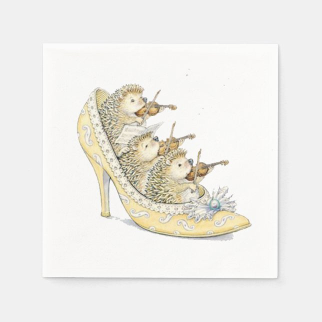 Tiny Hedgehog Orchestra Napkins (Front)