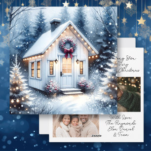 Tiny Home and Precious Family Photos Christmas Holiday Card