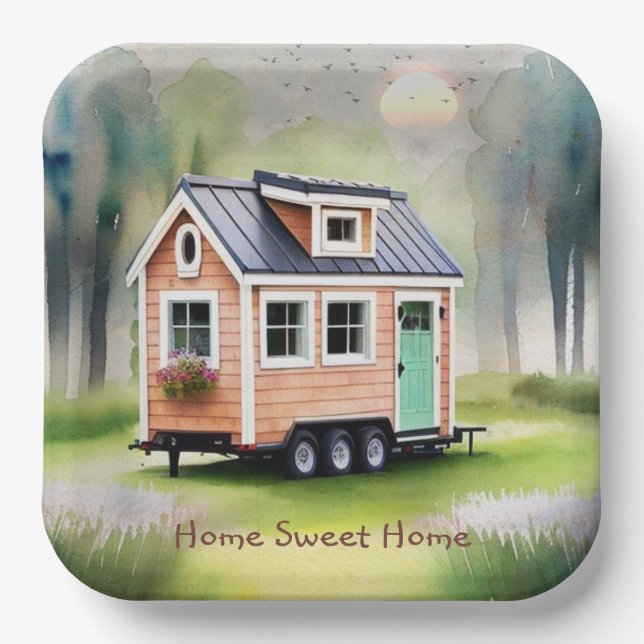 Tiny Home Housewarming Paper Plates (Front)