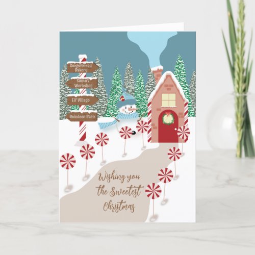 Tiny House at the North Pole Holiday Card 