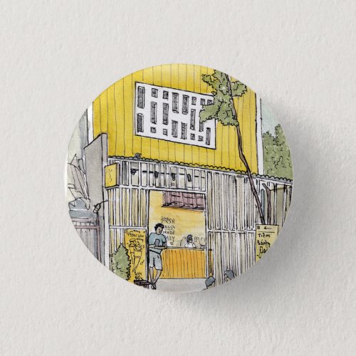 Tiny House D3 Saigon Vietnam Watercolor Button