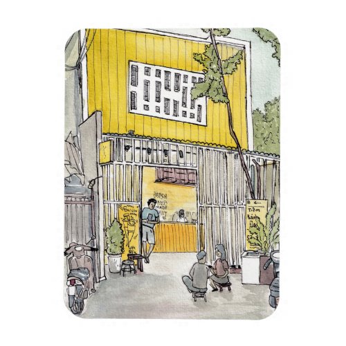 Tiny House D3 Saigon Vietnam Watercolor Magnet