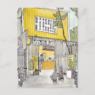 Tiny House D3 Saigon Vietnam Watercolor Postcard