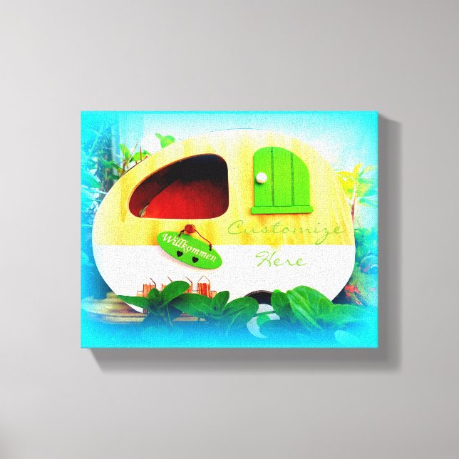 tiny house gypsy caravan blue Thunder_Cove Canvas Print (Front)