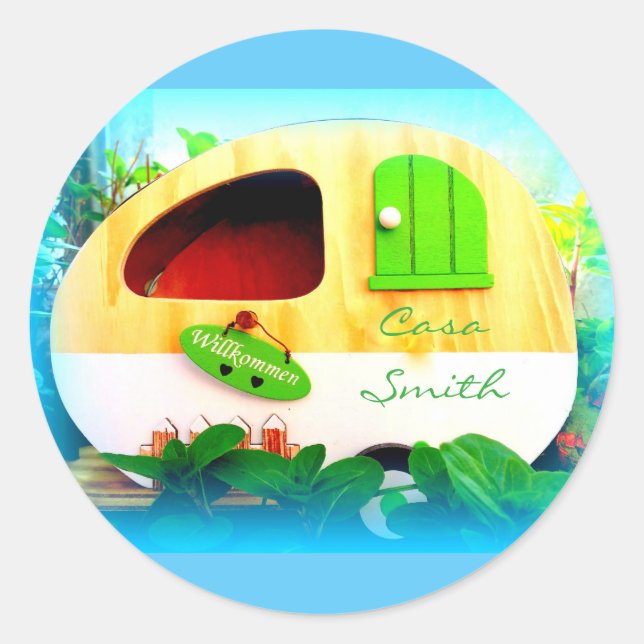 tiny house gypsy caravan classic round sticker (Front)