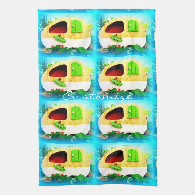tiny house gypsy caravan kitchen towel (Vertical)