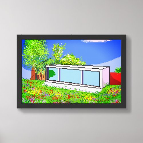 tiny house pixel canvas art  framed art