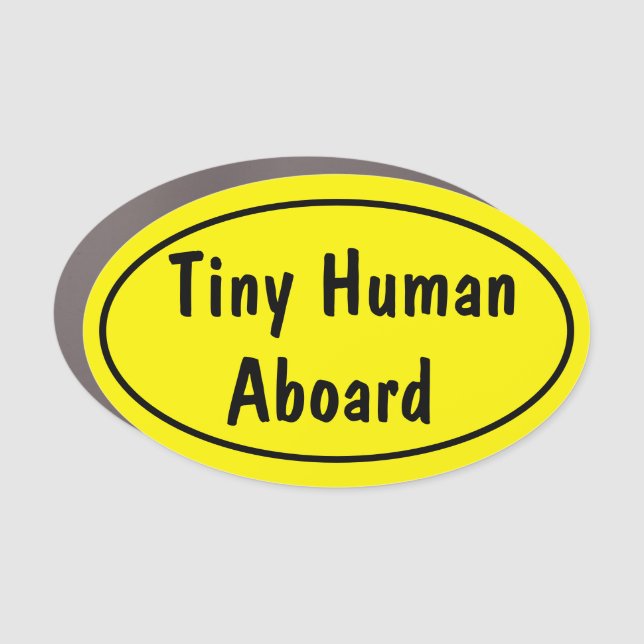 Tiny Human Aboard Car Magnet (Front)