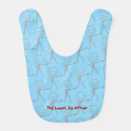Tiny Human Big Attitude Funny Baby Bib