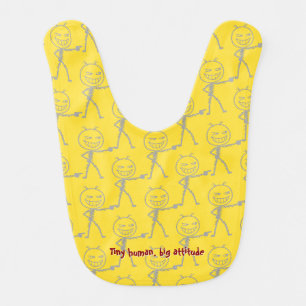 Tiny Human Big Attitude Funny Baby Bib