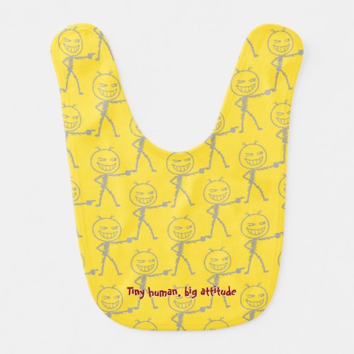 Tiny Human Big Attitude Funny Baby Bib