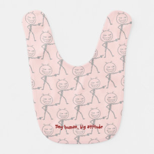 Tiny Human Big Attitude Funny Baby Bib