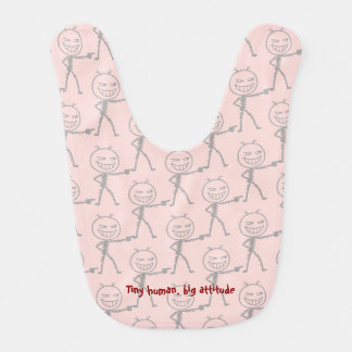 Tiny Human Big Attitude Funny Baby Bib