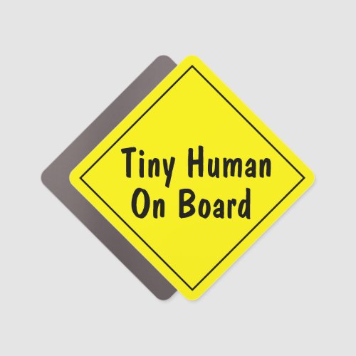 Tiny Human On Board Diamond Shape Car Magnet