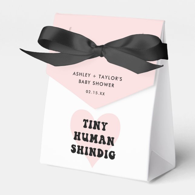 Tiny Human Shindig Baby Shower Favor Box (Front Side)
