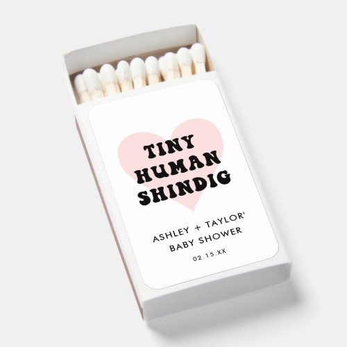 Tiny Human Shindig Baby Shower Favor Matchboxes