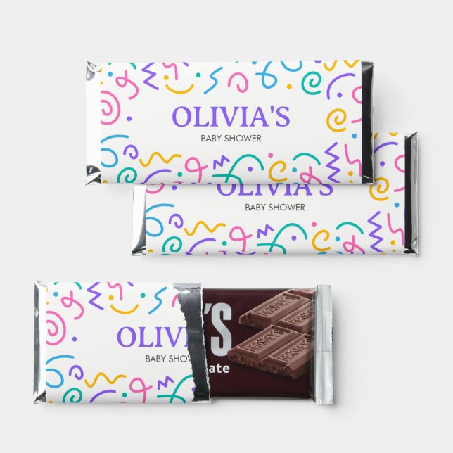 Tiny Human Shindig Baby Shower Hershey Bar Favors (Front)