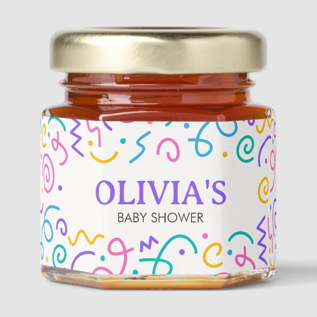 Tiny Human Shindig Baby Shower Honey Jar Favors (Front)