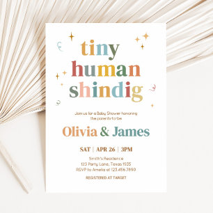 Tiny Human Shindig Baby Shower Invitation