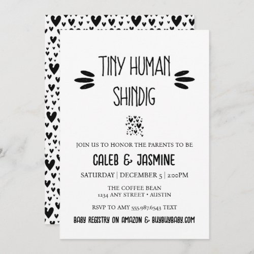 Tiny Human Shindig Baby Shower Invitation