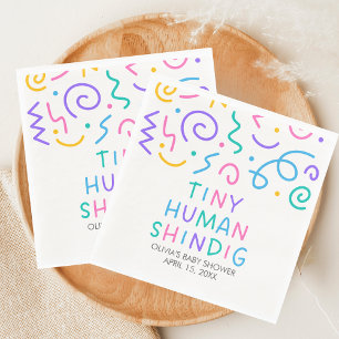 Tiny Human Shindig Baby Shower Napkins
