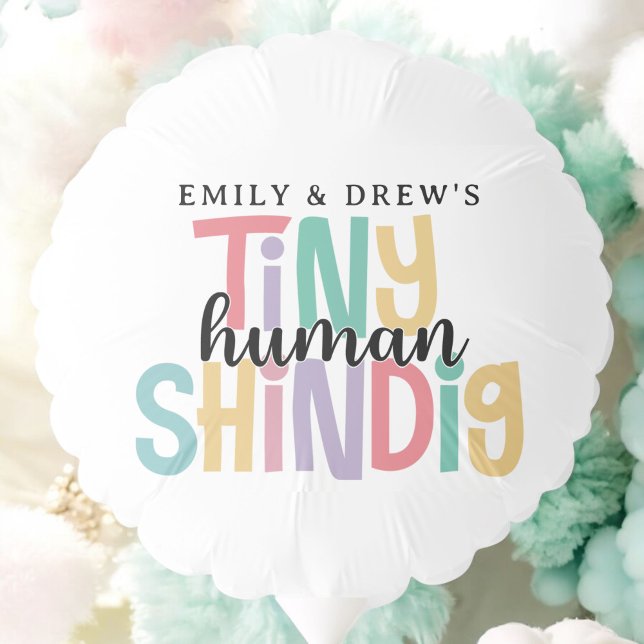 Tiny Human Shindig Cute Couple's Baby Shower Balloon (Creator Uploaded)