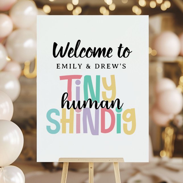 Tiny Human Shindig Cute Couple's Baby Shower Foam Board (Creator Uploaded)