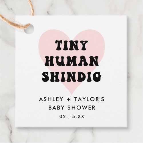 Tiny Human Shindig Modern Baby Shower Favor Tags