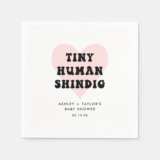 Tiny Human Shindig Modern Baby Shower Napkins (Front)