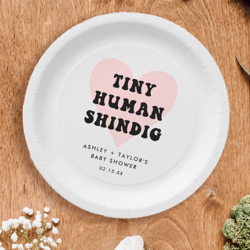 Tiny Human Shindig Modern Baby Shower Paper Plates