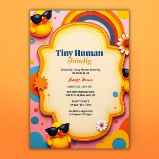 Tiny Human Shindig Retro Rubber Duck Baby Shower
