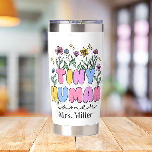 Tiny Human Tamer Colorful Floral Insulated Tumbler