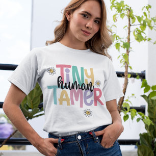 Tiny Human Tamer Cute Colorful Handwritten Text Tri-Blend Shirt