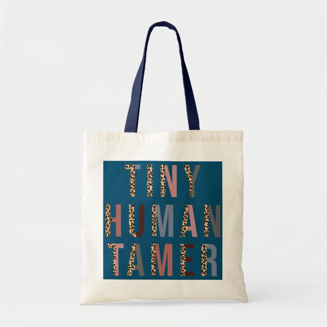 Tiny Human Tamer Leopard Preschool Kindergarten Tote Bag (Front)