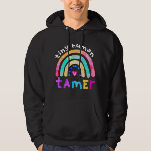 Tiny Human Tamer Watercolor rainbow Daycare Teache Hoodie