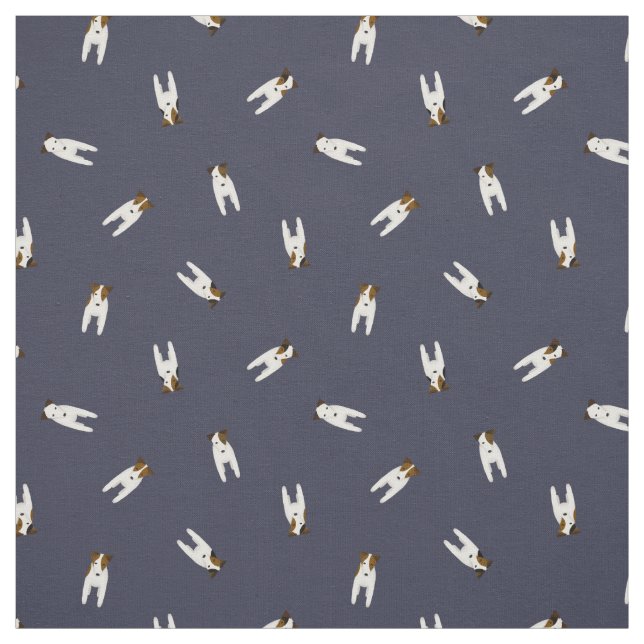 Tiny Jack Russell terrier dogs pattern any color Fabric (Swatch)