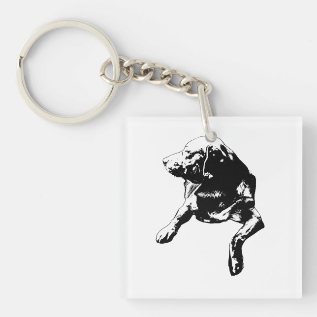 Tiny Keeper Tag, Lab Keychain (Front)