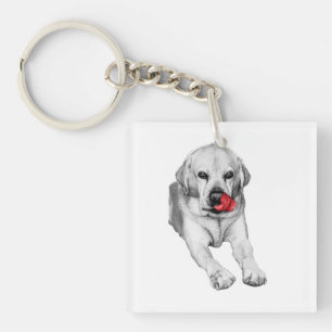 Tiny Lab, red heart flick Keychain