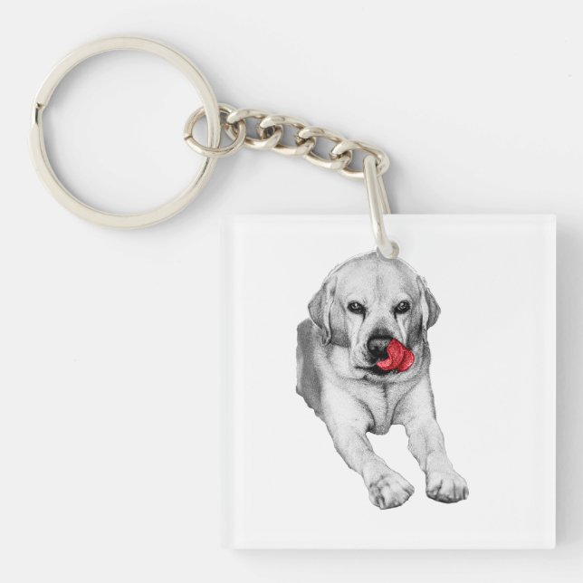 Tiny Lab, red heart flick Keychain (Front)