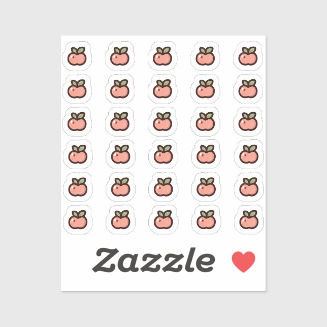 Tiny latte apple planner sticker (Sheet)