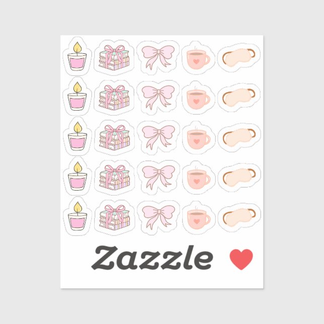 Tiny latte bunny sleeping time sticker (Sheet)